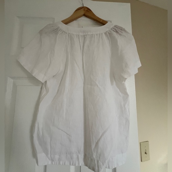 Flutter sleeve linen v-neck top, from J.Crew, #BR063, RN77388 - Picture 3 of 7